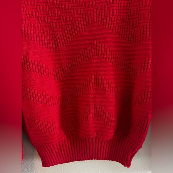 Vintage Keneth‎ Too! SZ S/M Red Crew Neck Sweater Classic Knit 80s - Picture 14 of 16